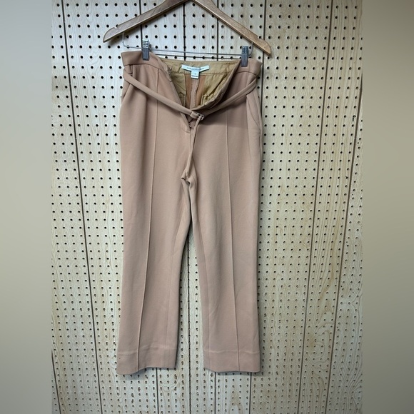 Diane Von Furstenberg Front Pleat Tan Pants - Picture 1 of 8